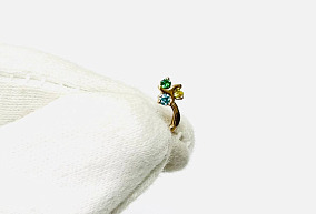 Золотой пирсинг с фианитами