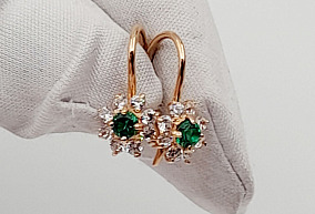 Золотые серьги с фианитами