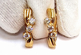 Золотые серьги с фианитами