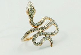 Золотое кольцо с бриллиантами 18 р-р