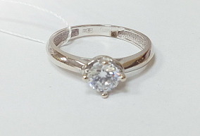  Золотое кольцо с фианитами 15,5 р-р