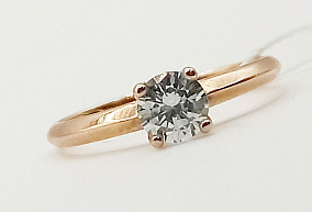 Золотое кольцо с фианитом 16 р-р