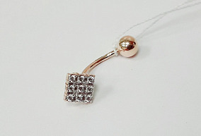 Золотой пирсинг с фианитами