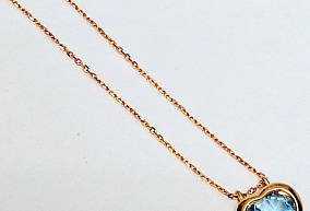 Золотое колье  с топазом 46 р-р