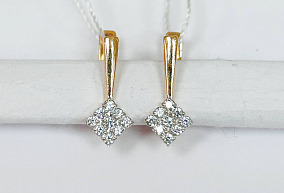 Золотые серьги с фианитами