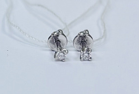 Злотые серьги с фианитом