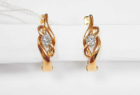 Золоты серьги с бриллиантами Золоты серьги с бриллиантами