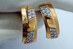 Золотые Серьги с Фианитами