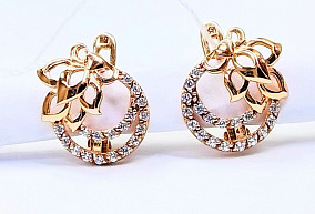 Золотые серьги с фианитами