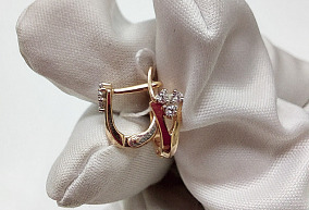 Детские золотые серьги 1,5 гр с фианитом