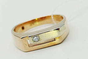 Золотое кольцо c бриллиантом 19р