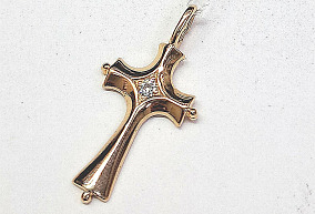 Подвеска с синтетическим камнем ДМСС 585 1 бесцв кам Культ тем