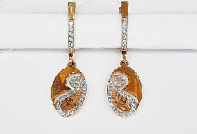 Золотые серьги с фианитами