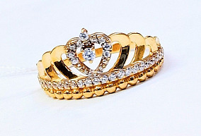 Золотое кольцо с фианитами 17 р-р