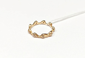 Золотое кольцо с фианитами 15 р-р