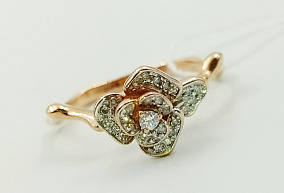 Золотое кольцо с бриллиантами 16,5 р-р