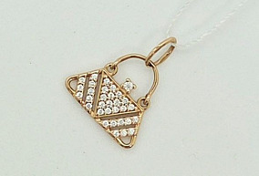 Золотая  подвеска с фианитами
