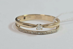 Золотое кольцо с брилииантами 16,5 р-р