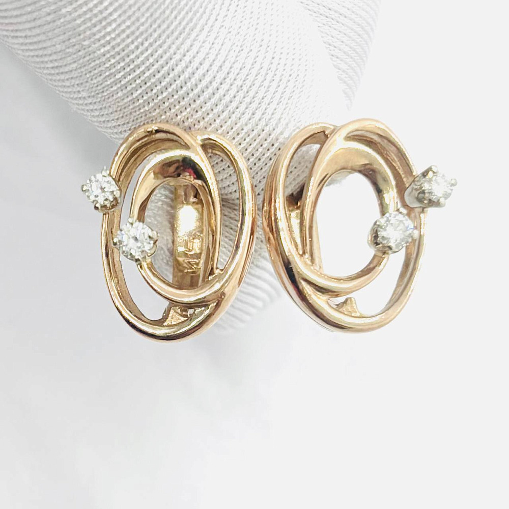 Злотые серьги с природным камнем  Злотые серьги с природным камнем