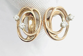 Злотые серьги с природным камнем  Злотые серьги с природным камнем