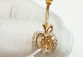 Золотой пирсинг с фианитами