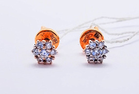 Золотые серьги с фианитами