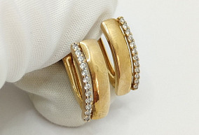 Злотые серьги с фианитами