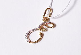 Золотая подвеска с фианитами