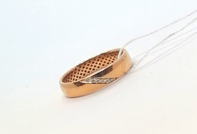 Золотое обручальное кольцо с бриллиантами 16,5р-р