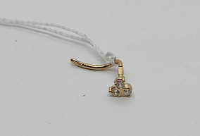 Золотой пирсинг с фианитами 