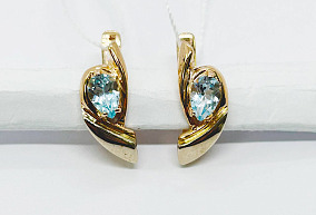 Золотые серьги с топазом