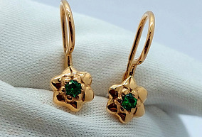 Золотые Серьги с Фианитом