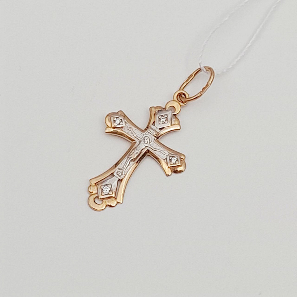 Золотая подвеска с фианитами