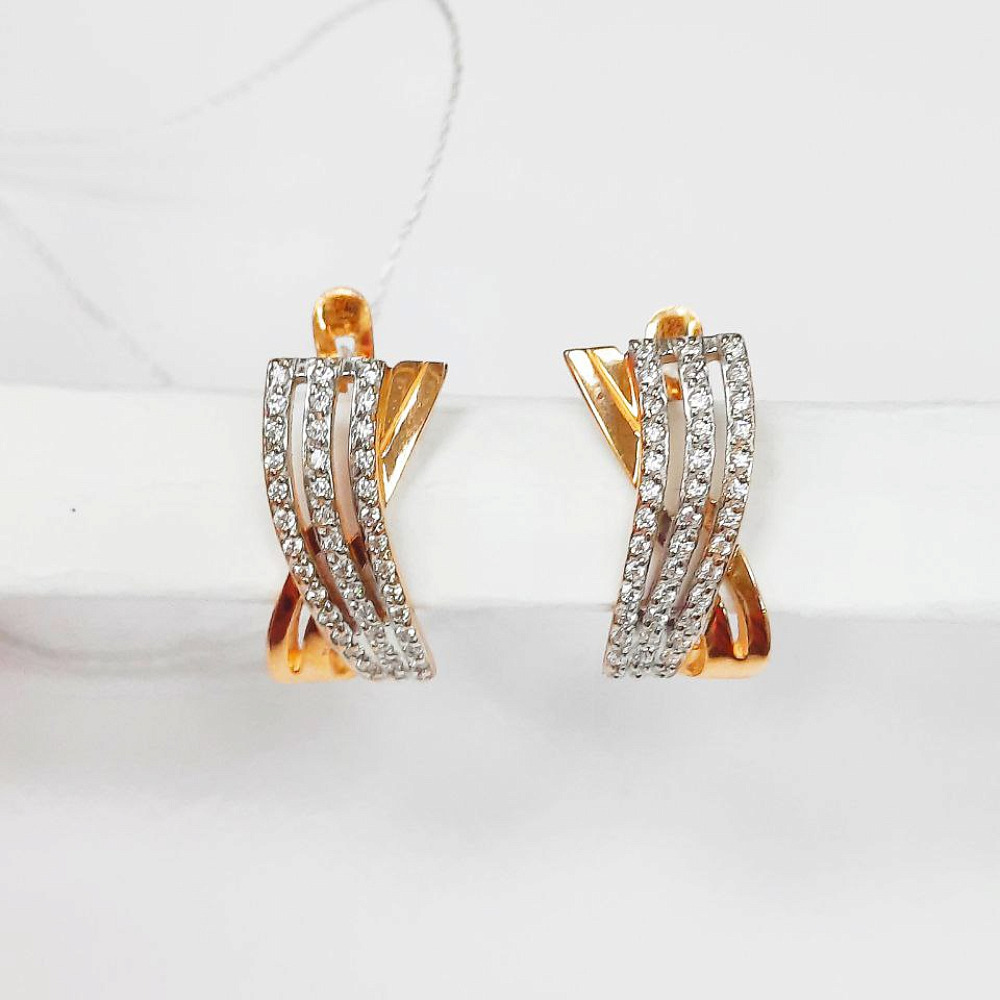 Золотые серьги с фианитами Золотые серьги с фианитами