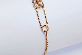 Браслет золотой с фианитами 16,5-20,5 р-р