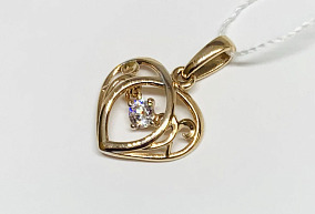 Золотая подвеска с фианитом