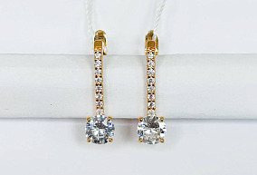 Золотые серьги с фианитами