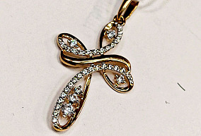 Злотая подвеска с фианитами