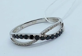 Кольцо Белое Золото  Бриллианты 18р-р