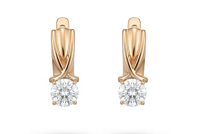 Золотые серьги с фианитами