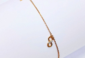 Браслет Золотой 585  23,5р-р с фианитами