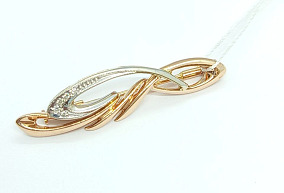 Золотая брошь с бриллиантами