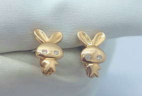 Детские Золотые Серьги  с Фианитами