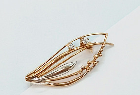 Брошь с фианитом 
