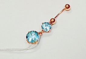 Золотой пирсинг с топазами