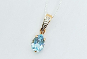 Золотая подвеска Бриллиант Фианит