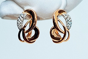 Злотые серьги с фианитами