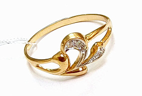 Золотое кольцо с фианитами 21 р-р