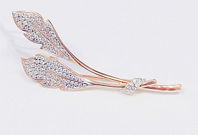 Брошь с фианитами 