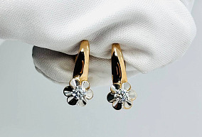 Золотые серьги с Фианитами